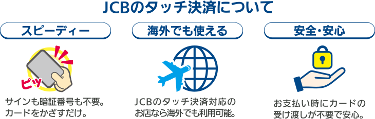 JCBのタッチ決済について スピーディー 海外でも使える 安心・安全
