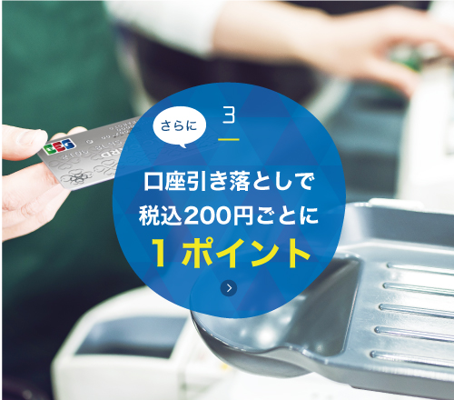 3 さらに口座引き落としで200円（税込）毎に1ポイント!